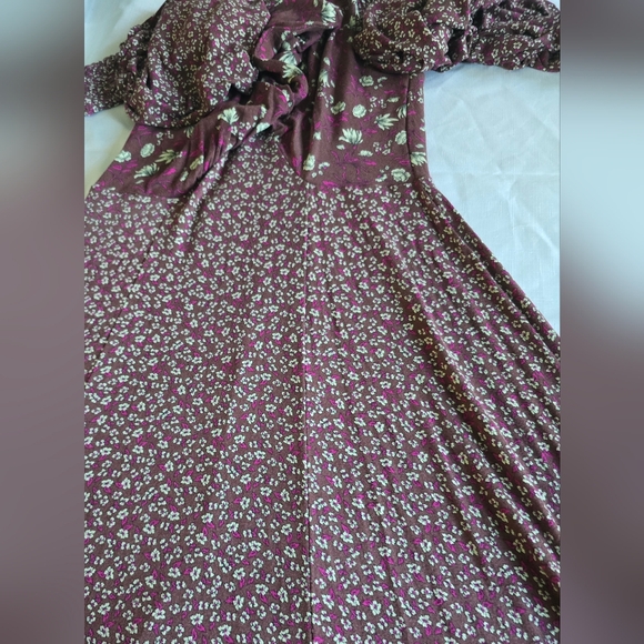 Free People Love Story Maxi Dress Women's Size Large Raisin Purple Multi - Picture 14 of 16